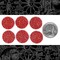 Red Rose Bouquet Floral Round Resin Cameo Cabochons 20mm - Set of Six - Cab1
